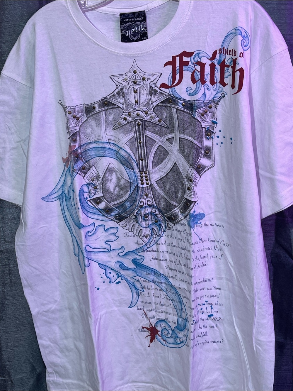 Shield of Faith Graphic Short Sleeve Tee - White
